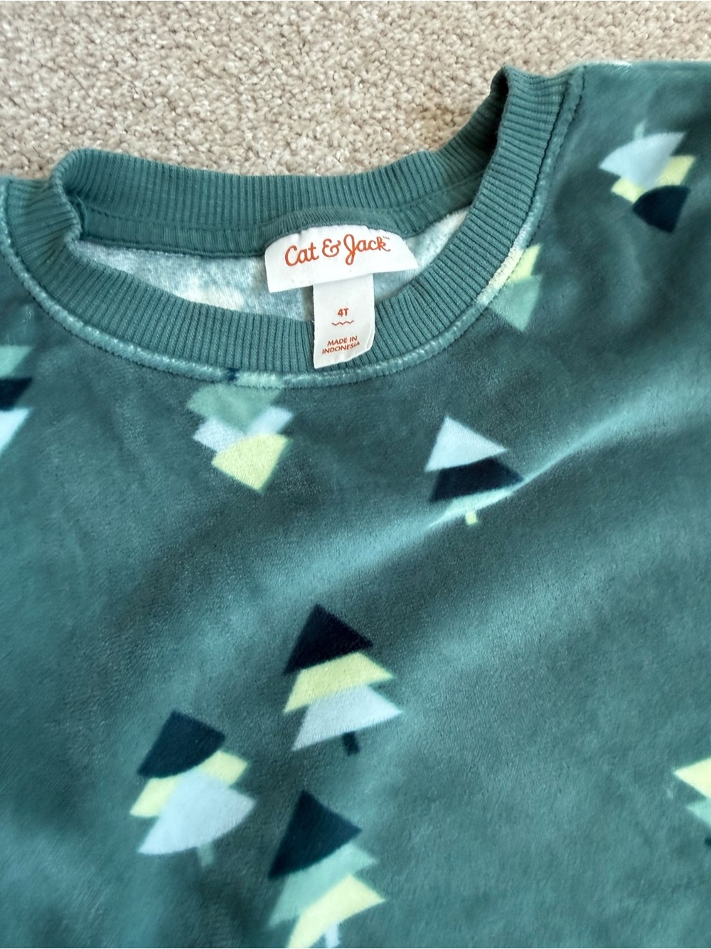 Cat & Jack Velour Track Suit Bundle 4T | Soft Matching Lounge Sets Planets Trees - Picture 3 of 3